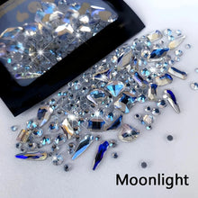 Load image into Gallery viewer, 180pcs AB Flatback Glass Nail Rhinestones - Multi-Shape Gems for DIY Nail Art