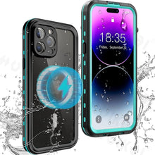 将图片加载到图库查看器,Waterproof Case For iPhone 14 Pro Max 14 Pro iPhone 13 Pro Max Protector Full Body Protective Dustproof Magnetic Phone Case Waterproof 360 Degree All-Round Protection with Built-in Screen Protector Outdoor Transparent Shockproof Case