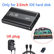 Load image into Gallery viewer, USB to SATA IDE HDD SSD 2.5/3.5 inch Adapter Hard Drive Enclosure USB3.0 Case HD External Solid State Hard Disk Box Adapter