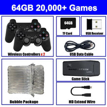 Load image into Gallery viewer, Video Game Console Built-in 20000+ Games Retro Handheld Game Player 64G 4K TV Game Stick 2.4G Wireless Controller Gamepad
