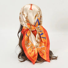 Load image into Gallery viewer, Satin Square Scarf – Elegant 2025 Print Hijab, Shawl & Hair Wrap