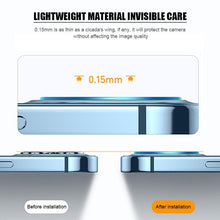 Load image into Gallery viewer, 3pcs Camera Glass For Iphone 13 12 11 Pro Max Lens Protector Iphone 13 12 11 Mini Xs Max 8 7 6 6s Plus X Xr Se 2020 Glass Ultra Thin Transparent Camera Lens Cover Black Ring HD Clear Scratch Resistant