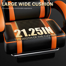 Load image into Gallery viewer, Gaming Chair with Footrest, PU Leather Video Game Chairs for Adults, Reclining Gamer Chair Office Desk Chair