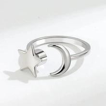 Load image into Gallery viewer, Anti-Stress Spinner Ring for Women – 18K Gold Plated Stainless Steel Fidget Ring with Sunflower & Star Design, Anxiety Relief Jewelry Gift