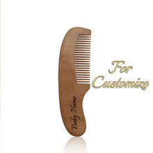 Load image into Gallery viewer, Personalized Wooden Baby Brush – Custom Name Wool Comb for Kids