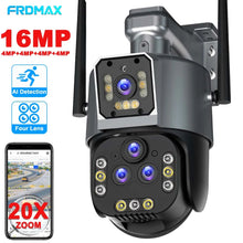 Load image into Gallery viewer, 8K16MP WiFi IP Camera 20X Zoom PTZ Outdoor Wireless Security Camera Four Lens CCTV Cam 4K Video Surveillance Cameras Smart Home