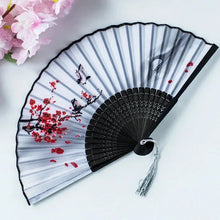 Load image into Gallery viewer, Hand Fan Foldable Silk Fan Noodles Bamboo Fan Bones Halloween Cosplay Prop Christmas Wedding Decoration Party Gifts Art Crafts