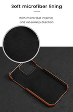 Load image into Gallery viewer, Genuine Leather Phone Case for iPhone 13 14 Pro Max 12 Mini 12 Pro Max Back Cover Neon Orange Silicone Phone Cover Wireless Charging Compatible Shockproof Protective Case for iPhone