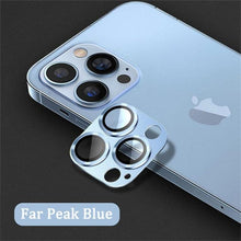 Load image into Gallery viewer, Camera Lens Metal Protector Glass For iPhone 14 Pro 13Pro 13 12 Pro Max Plus Full Cover Lens Protective Cap For iPhone 13 14Pro Tempered Glass Lens Film Metal Camera Screen Protection HD Clear Lens Protector