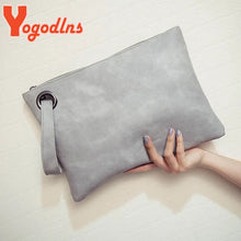 将图片加载到图库查看器,Yogodlns Fashion solid women's clutch bag leather women envelope bag clutch evening bag female Clutches Handbag free shipping