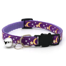 Load image into Gallery viewer, Cat Collar with Bell – Adjustable Star & Moon Pet Necklace