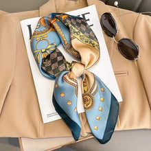 将图片加载到图库查看器,Luxury Silk-Feel Square Scarf – Satin Shawl, Hijab, Hair Wrap for Women