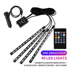 Load image into Gallery viewer, Neon LED Car Interior Ambient Light Kit β RGB Foot Strip Lighting with APP & Remote Control, Music Sync Car Decor Lamp