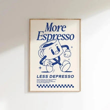 将图片加载到图库查看器,More Espresso Less Depresso Coffee Wall Art Print