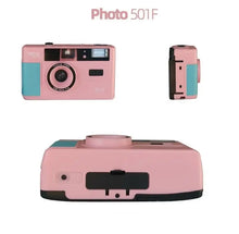 Load image into Gallery viewer, Vibe Vintage Retro 501F 35mm Reusable Non-Disposable Film Camera Black/Red/Champagne Silver/Pink