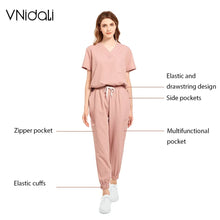 将图片加载到图库查看器,high quality elastic medical uniforms Paramedic Nurse Work healthcare workers Scrubs set beauty salons dental hospitals XS-XXL