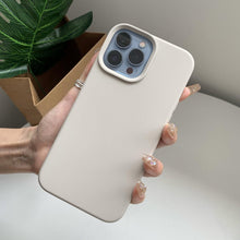 将图片加载到图库查看器,Silicone Soft Thick Protective Rubber Phone Basic Case For iPhone 14 13 Pro Max Case Luxury Silicone Phone Case for iPhone Solid Color Classic Camera Protection Case