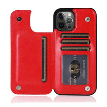Load image into Gallery viewer, Wallet Stand Cover Flip Leather Case For iPhone 14 Pro Max 13 Pro Max 12 Pro Max 11 Pro Max Soft PU Leather Card Case With Kickstand Slim Double Magnetic Clasp Protective Cover