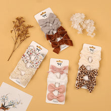 Load image into Gallery viewer, 4Pcs Leopard Print Hair Bow Clips for Baby Girls Lace Barrettes