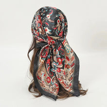 Load image into Gallery viewer, Satin Square Scarf – Elegant 2025 Print Hijab, Shawl & Hair Wrap