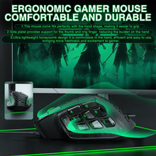 Load image into Gallery viewer, SOLAKAKA SM809 Wired Gaming Mouse 16 Side Buttons 22800 DPI Programmable Macro MMO Mouse Gamer PAW3311 Honeycomb Ergonomic RGB