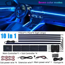 Load image into Gallery viewer, Universal 18-in-1 RGB Car Ambient Light – Interior Neon Strip Kit