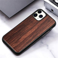 Load image into Gallery viewer, Vintage Wooded Back Case For iPhone 14 13 Mini 12 SE XR X S Max 8 7 Plus Genuine Bamboo Wooden Hard Phone case iPhone 11 Pro Max Strong Hard Protective Case For iPhone