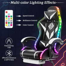 将图片加载到图库查看器,135 Degrees Gaming Chair RGB Light Office Chair Bluetooth Speaker Gamer Computer Chair Ergonomic Swivel 2 Point Massage Recliner