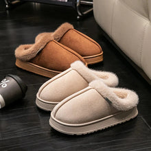 将图片加载到图库查看器,Fashion Women Fluffy Slippers for Autumn and Winter Indoor EVA Thick Sole Anti-Slip and Warm Unisex Slippers for Winter