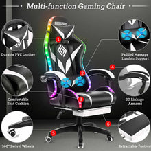 将图片加载到图库查看器,135 Degrees Gaming Chair RGB Light Office Chair Bluetooth Speaker Gamer Computer Chair Ergonomic Swivel 2 Point Massage Recliner