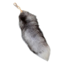 Load image into Gallery viewer, Plush-Fox Tail Keychain Furry Racoon Tail Keyring Keychain 28cm Animal Tail Key-Pendant Pompoms Keyring Holder Bag-Decor