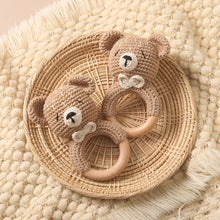 Load image into Gallery viewer, Crochet Animal Rattle Baby Toy Montessori Teether