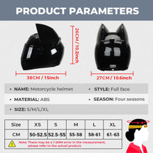 Load image into Gallery viewer, Cat Ear Motorcycle Helmet Full Face Detachable DOT Certification Safety Moto Helmet For Women Men Breathable Gift For Girlfriend