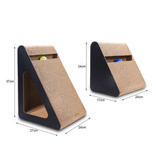 Load image into Gallery viewer, 2-in-1 Cat Scratcher Triangle Toy with Spinning Balls – Sturdy Corrugated Cardboard Anti-Scratch Board for Stress Relief & Indoor Play