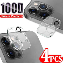 Load image into Gallery viewer, 4pcs Tempered Glass Camera Lens Protector Guard For IPhone 14 13 12 11 Pro Max Camera Protector Full Cover Protective Glass Transparent Rear Camera Film for IPhone 14 Pro Max
