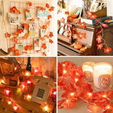 Load image into Gallery viewer, 10/20 LED Maple Leaf String Lights – Battery Powered Fairy Lights for Home & Outdoor Decor