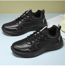 Load image into Gallery viewer, Women Running Shoes PU Leather Lace-up Men Warm Light Walking Sneaker Fitness Sport Flats Comfortable Black Size 35-44 Loafers
