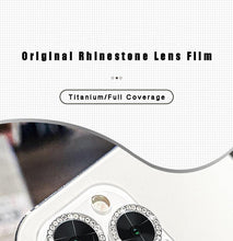 将图片加载到图库查看器,Glitter Diamond Rhinestones Metal Ring Camera Tempered Glass For iPhone 11 12 13 14 Pro Max Mini Plus Lens Protector Full Cover 9H Tempered Glass Camera Lens Protector Metal Single Ring Full Coverage Camera Lens Protector