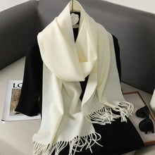Load image into Gallery viewer, 62-Color Winter Cashmere Scarf – Warm Tassel Pashmina Wrap for Women