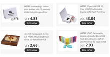 Load image into Gallery viewer, JASTER Wooden Block USB 3.0 Flash Drive Red Wood Pendrive 4GB 8GB 16GB 32GB 64GB 128GB Memory Stick U Disk Gift