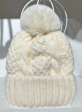 Load image into Gallery viewer, New Winter Twist Knitting Hat For Women Fur Pompom Thick Plush Cap Beanie Solid Color Ladies Warm Ski Snow Skullies Beanies