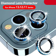 Load image into Gallery viewer, Diamond Camera Case For iPhone 14 13 Pro Max 12 Pro Max Camera Lens Protector Cover For iPhone11 Pro 12Pro Tempered Glass HD Clear Tempered Glass Camera Protector