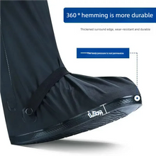 Load image into Gallery viewer, Black Waterproof Rain Boot Shoe Covers with Reflector – High-Top Bike & Motorcycle