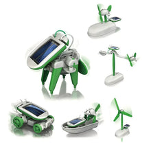 Load image into Gallery viewer, 6-in-1 Solar Robot Kit – DIY Educational Science Toy for Kids | Build Car, Ship, Windmill, Fan & More