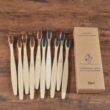 Load image into Gallery viewer, 10Pcs Colorful Toothbrush Natural Bamboo Tooth Brush Sets Soft Bristle Charcoal Teeth Eco Bamboo Toothbrushes Dental Oral Care