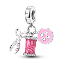Load image into Gallery viewer, 925 Sterling Silver Pink Butterfly & Luminous Firefly Charm – Dangle Bead for Bracelet or Necklace | Elegant DIY Jewelry Gift for Women