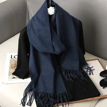 Load image into Gallery viewer, 62-Color Winter Cashmere Scarf – Warm Tassel Pashmina Wrap for Women