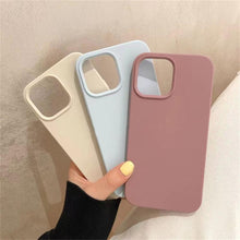 Load image into Gallery viewer, Unique Solid Color Soft Silicone Phone Cases For iPhone 13 12 11 14 Pro Max X XR XS Case For iPhone 12 13 Pro 7 8 SE Cover Silicone Phone Cover Ultra Slim Shockproof Protective Case for iPhone 14