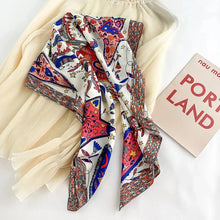 Load image into Gallery viewer, 90x90cm Square Silk-Feel Scarf – Luxury Women’s Shawl & Head Wrap