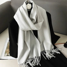 Load image into Gallery viewer, 62-Color Winter Cashmere Scarf – Warm Tassel Pashmina Wrap for Women